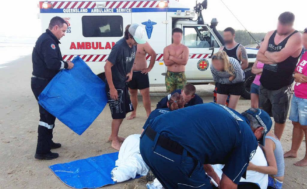 One of the women being treated. One of the women being treated.